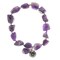 Earth's Jewels Semi-Precious Amethyst Natural Purple Bracelet, Circle Charm